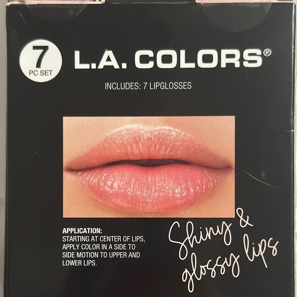 LA COLORS Lips That Shine 7 Pc Lipgloss Set Vanilla Scent Nude Pink Shimmer New